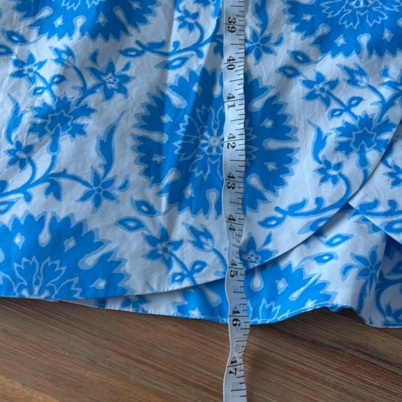 $268 Hermoza Charlotte One Shoulder Medallion Print Wrap Midi Dress Blue S - Picture 14 of 15